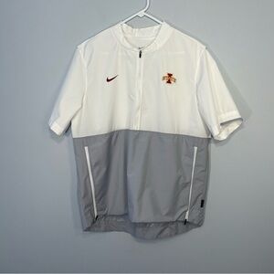 Nike Iowa State Cyclones Jacket Mens Large Gray White Half Zip Windbreaker